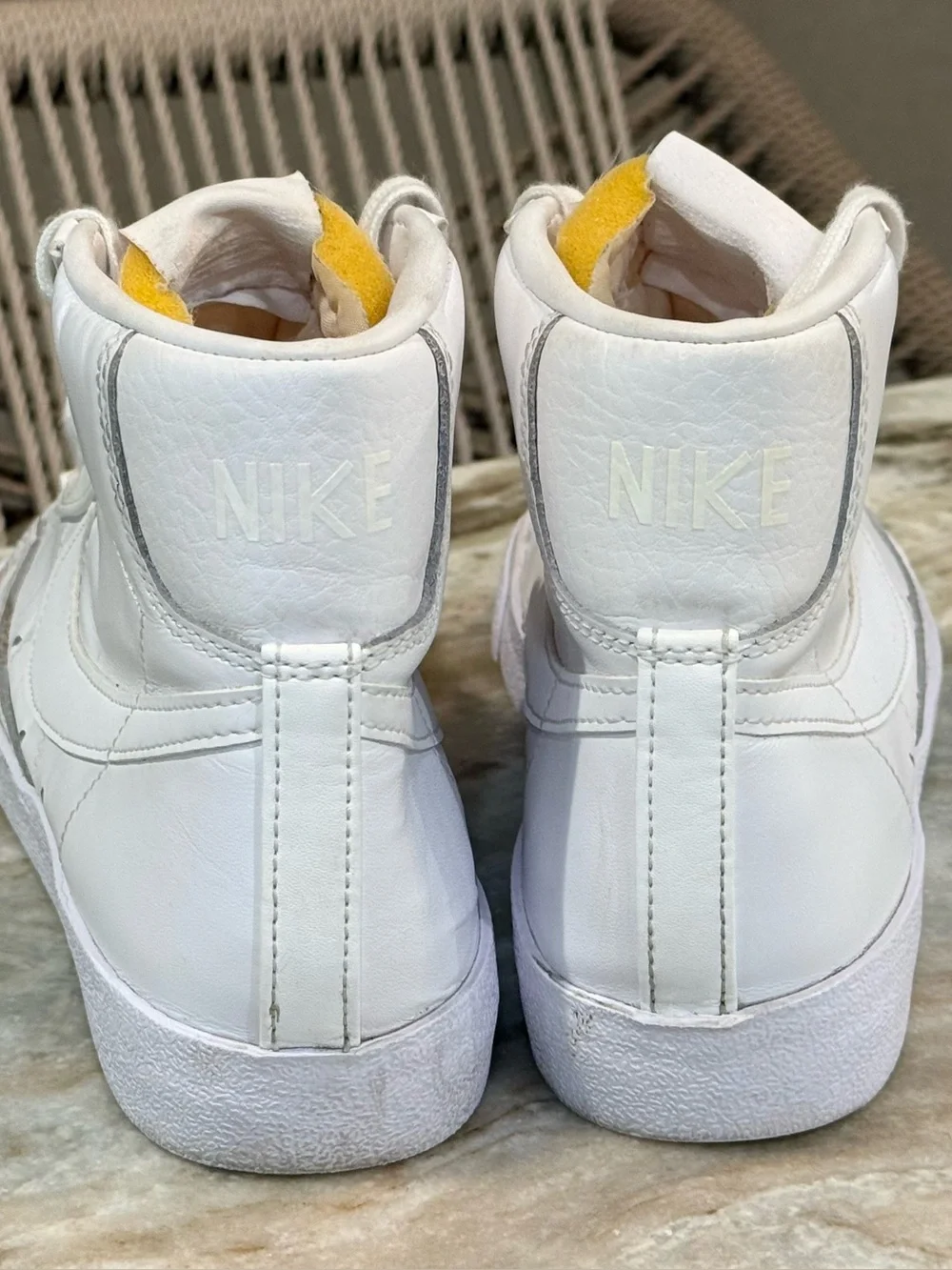 NIKE Blazer 77 white leather mid sneakers- Size 8.5